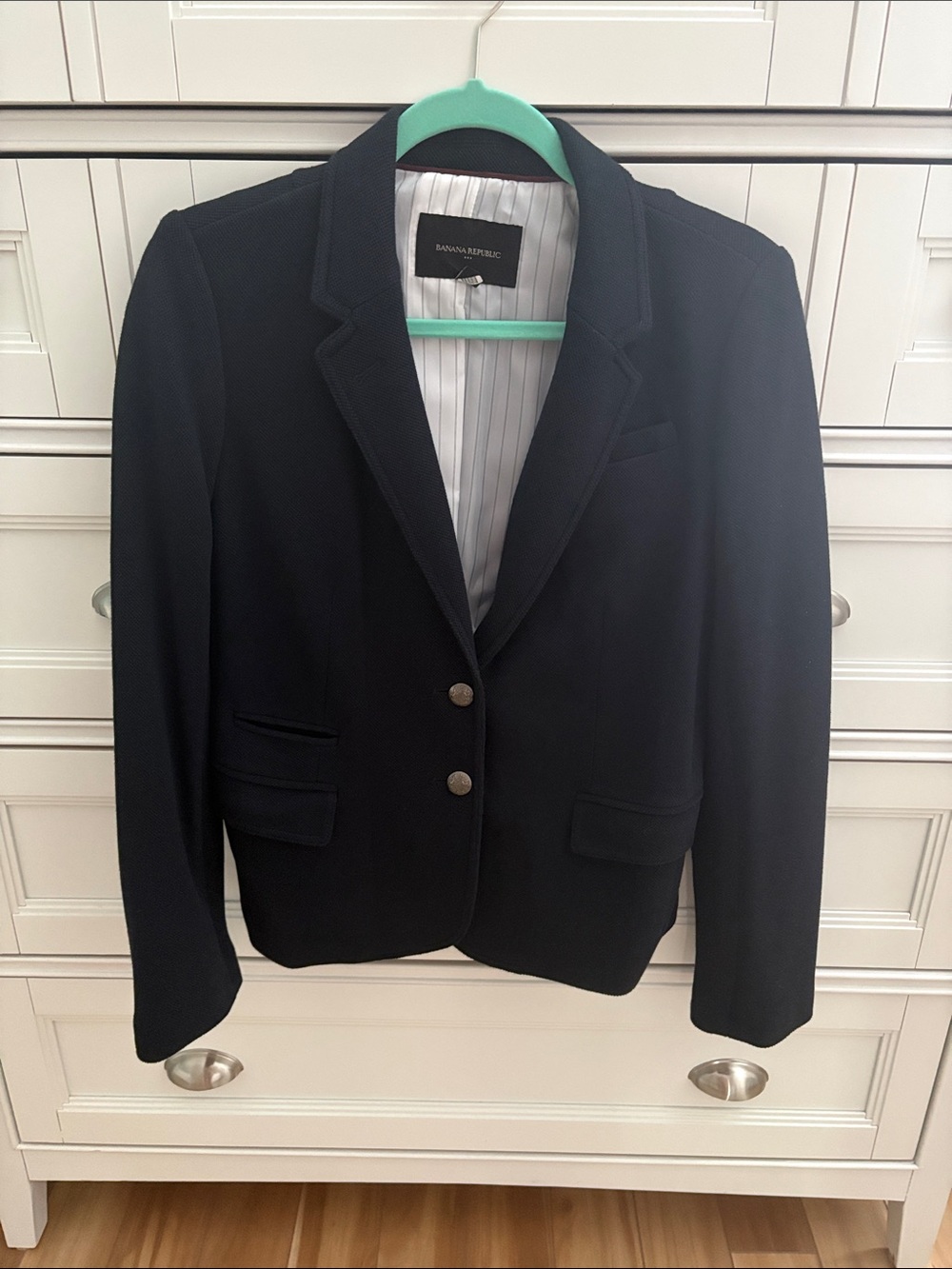 Banana Republic Navy Structured Two-Button Blazer